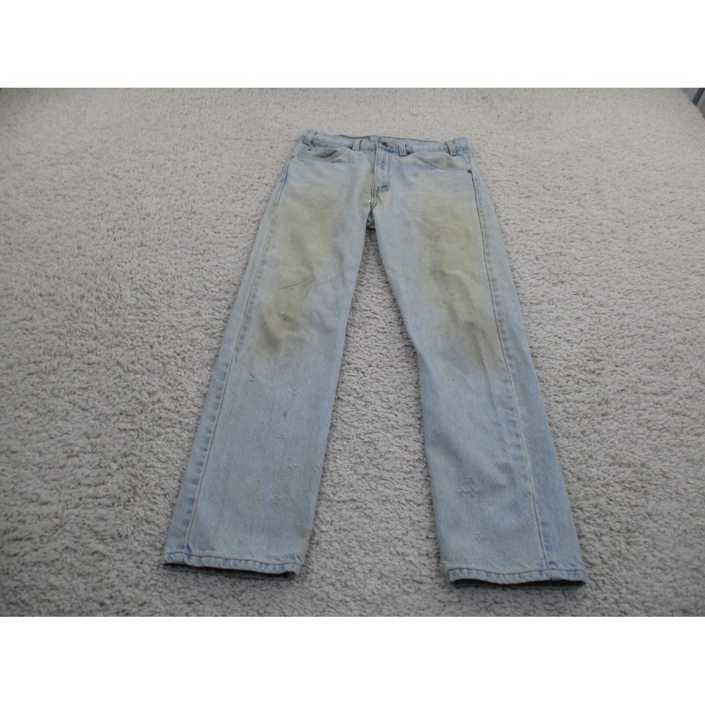 Vintage Levi's Jeans Mens 32x30 Blue 505 Denim Light Wash Western Orange Tab 90s